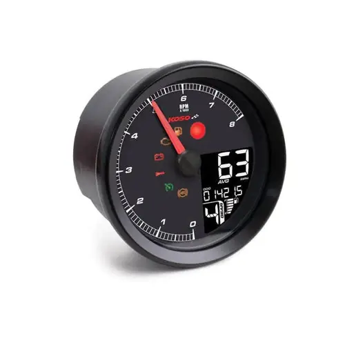 Eniten Myyty Koso HD-01-04 Nopeusmittari / kierroslukumittari 95mm Harleyyn