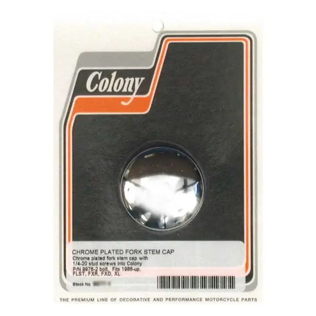 Colony haarukkavarren pultin suojus kromi FXR 88-94; Dyna 91-05; XL 88-03; XL1200R 04-05 Uusi Malli