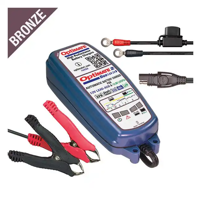 Loppuunmyynti Tecmate, Optimate, 2 Duo 12V battery charger. Bronze