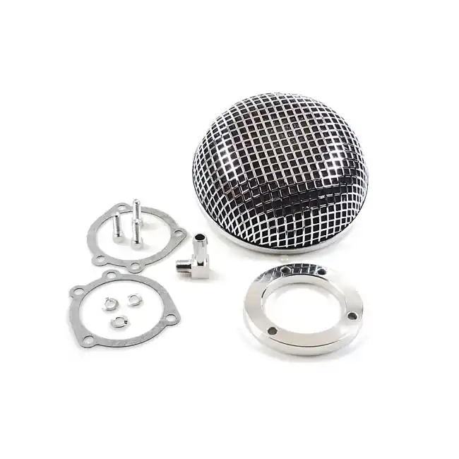 Ajankohtainen Ilmanputsari BREATHER STYLE ROUND kromi HD 90-17 Big Twin ja 88-20 XL