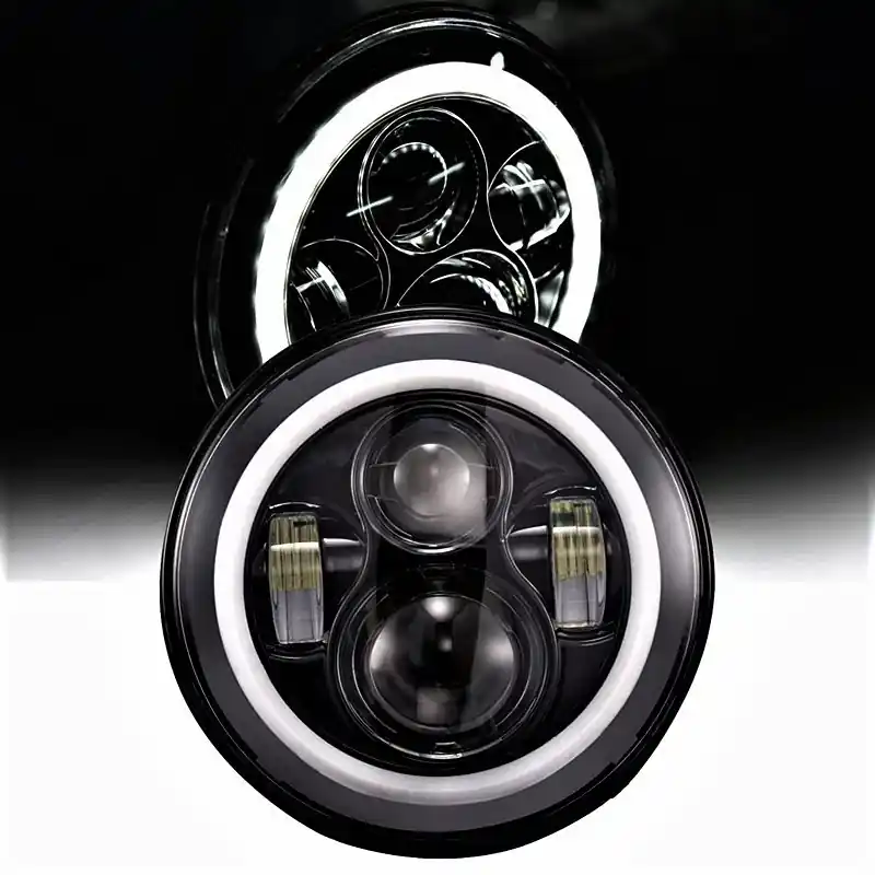 Edullinen Hinta Led umpio 7", DRL halo, musta pohja