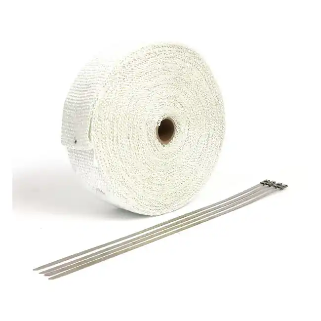 Pakoputken lämpökääre valkoinen kiinnikkeillä, 7.5M/50mm Kausialennus