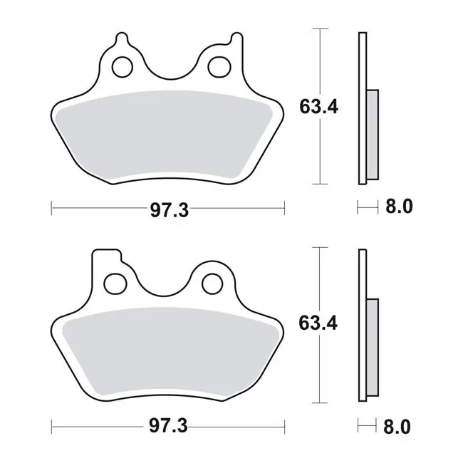Edullinen Hinta Jarrupalat HD eteen ja taakse 00-07 BT, 00-03 XL; 02-05 V-Rod