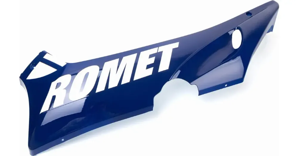 Sertifioitu Vasemman puolen sininen kynnyskotelo valkoisella tarralla, Romet 717 / Ferro 802