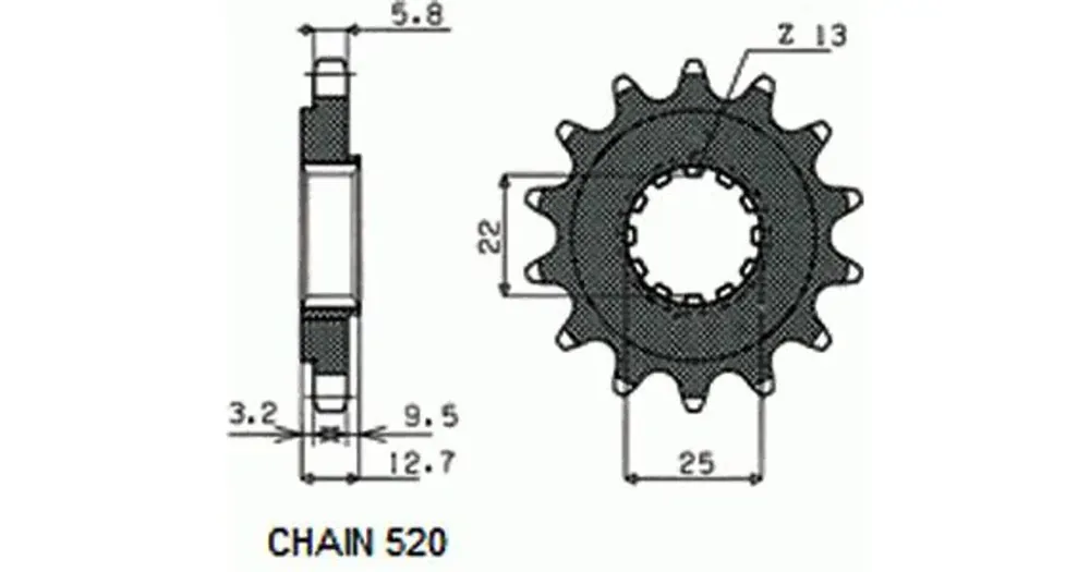 Etuhammasratas SUNSTAR SUNF3A2, 15 hammasta Aito