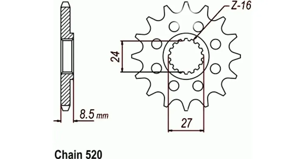 Sunstar 3B 3 eturatas, 17 hammasta, MUUNNOS 520-KETJULLE GSX-R1000 Aito