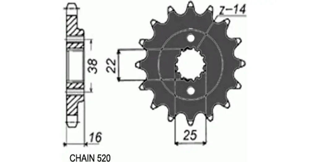 Uusi Malli Sunstar eturatas SUNF381, 14 hammasta