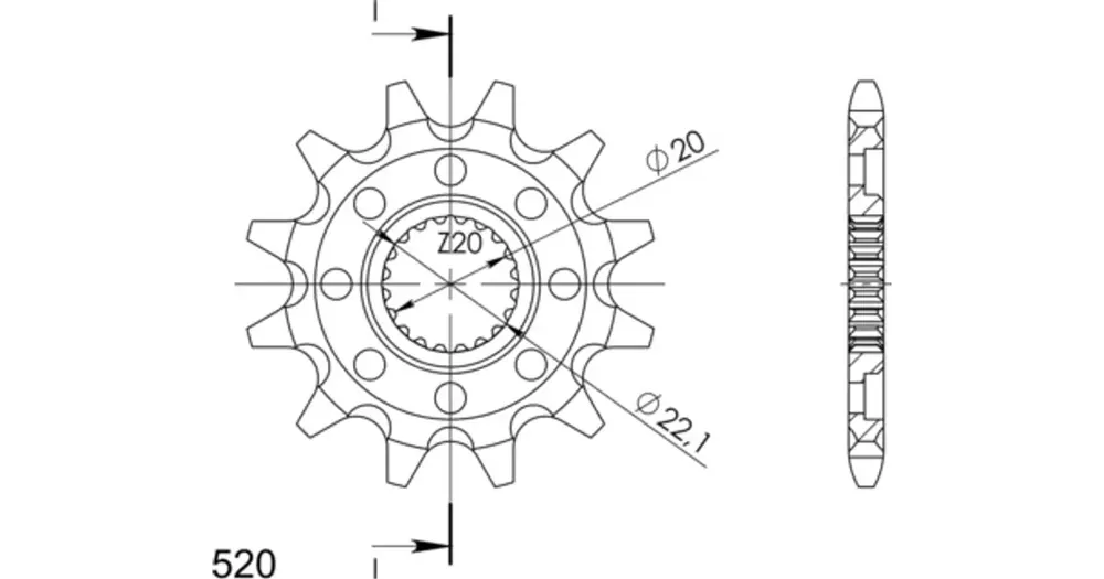 Etuhammasratas 520 14 hammasta SUNSTAR 388 Kampanjahinta