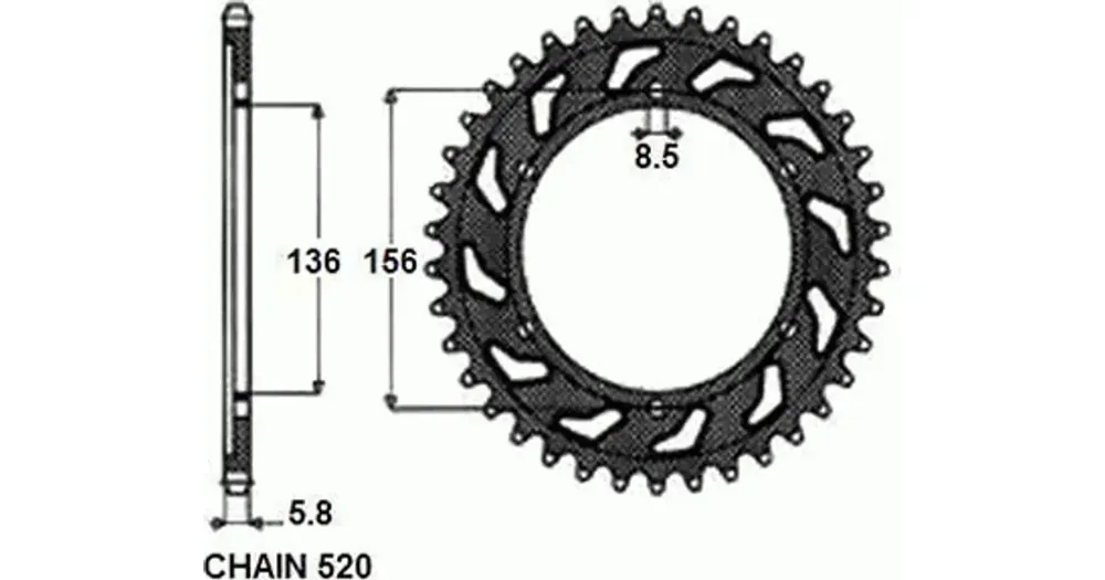 SUNSTAR ALUMIININEN takaratas SUNR5-3631, 50 hammasta Päivän Tarjous