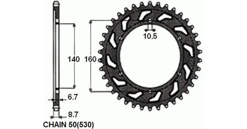 Takaratas SUNSTAR TERÄS SUNR1-5652 49 hammasta Nopea Toimitus