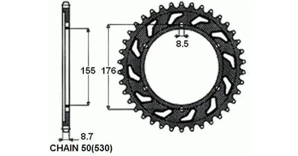 Älä Missaa Takaratas SUNSTAR TERÄS SUNR1-5698 43 hammasta