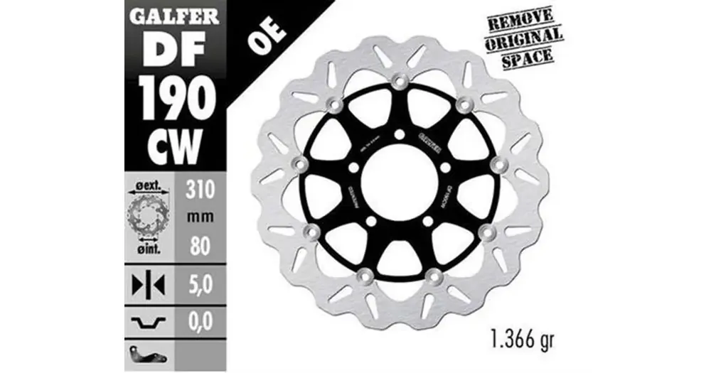 Galfer Wave CW -jarrulevy, eteen, Kawasaki 636-1400 Poisto