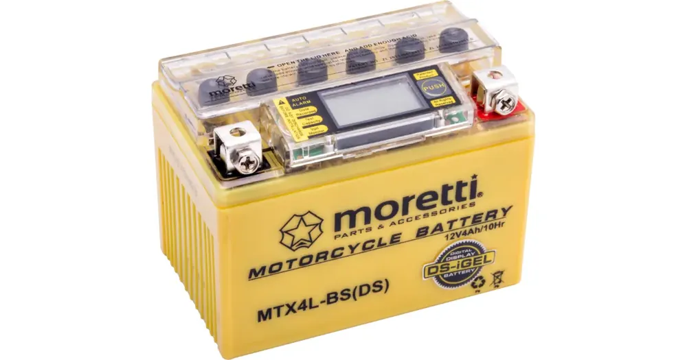 Uusi Malli Moretti Parts MTX4L-BS geeliakku 12V 4Ah 113x70x85mm 50CCA