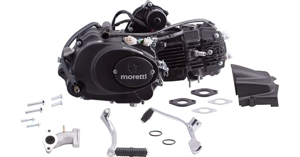 Moottori, täydellinen, 125cc, manuaalinen kytkin, 4 vaihdetta, Moretti Parts 154FMI 4T Alennettu