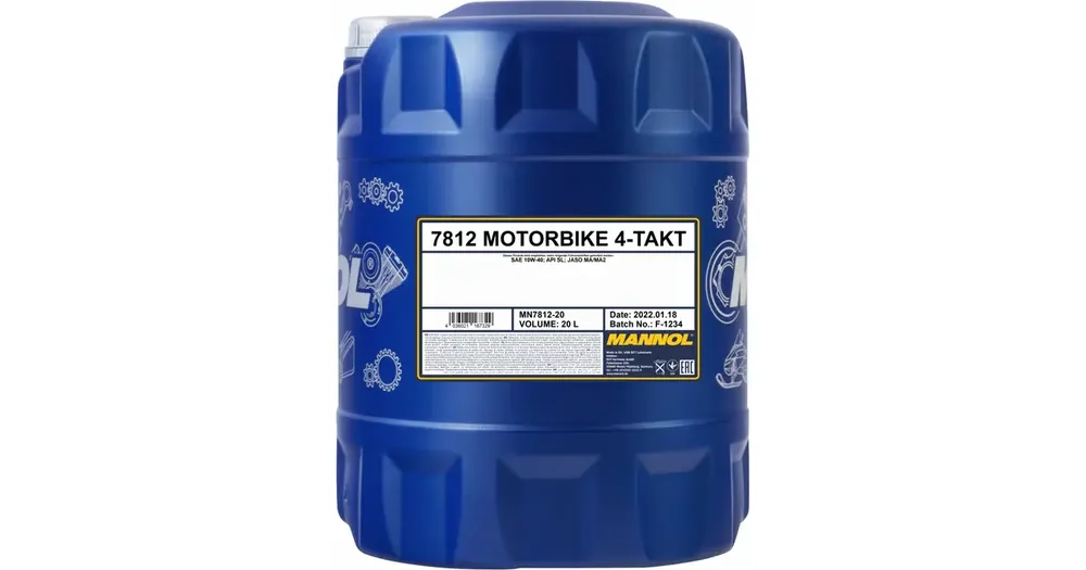Suosittu Mannol Motorbike 7812 -moottoriöljy, puolisynteettinen, MA2 4T 10W40, 20 litraa