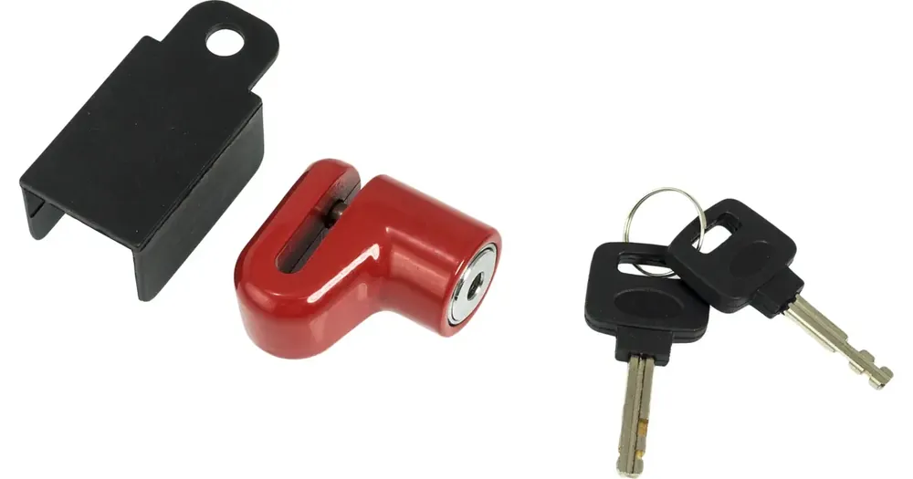 Levyjarrulukko, 6 mm tappi, punainen, pidikkeellä, Romet Arkus Mini SL104R Lähetetään Heti