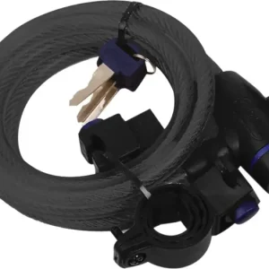 Varkaussuoja vaijerilukko 12mm, 180cm, Oxford Cable Lock Smoke Nopea Toimitus