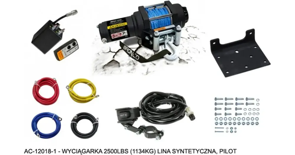 Vinssi 2500lbs (1134kg) synteettisellä köydellä, Nachman Bronco -ohjain Löytö