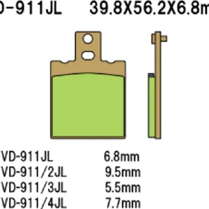 Vesrah Sintered Metal VD-911/2JL -jarrupalat Kuuma Tarjous