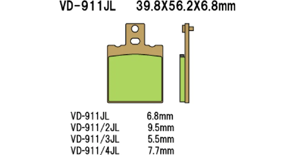 Vesrah Sintered Metal VD-911/2JL -jarrupalat Kuuma Tarjous