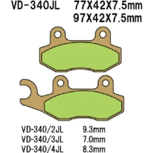 Vesrah Sintered Metal VD-340/3JL -jarrupalat Suosittu