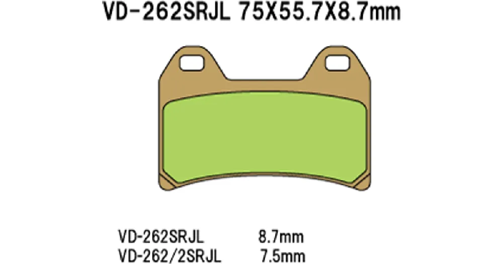 Älä Missaa Vesrah Organic VD-262SRJL -jarrupalat
