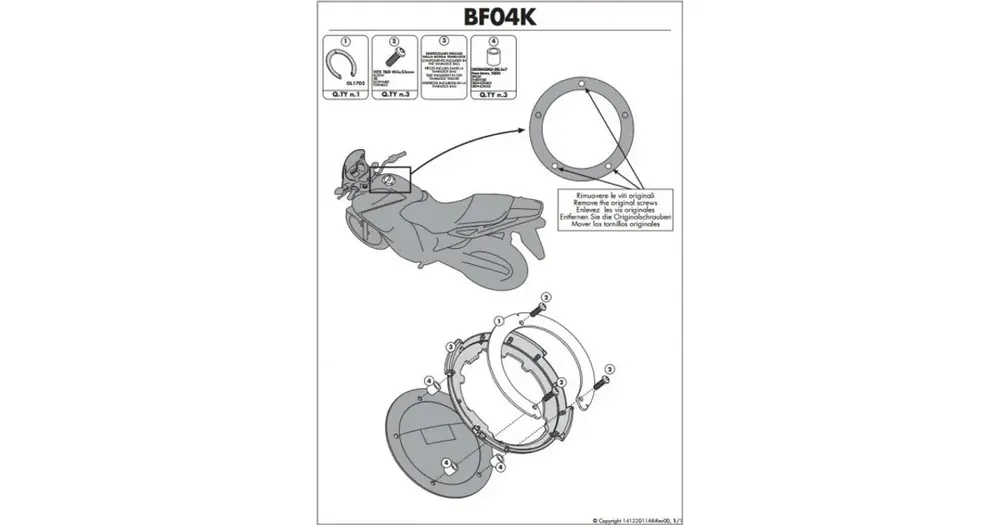 TANKLOCK-kiinnike Kappa Kawasaki Z 1000 / Kawasaki Versys 1000 / Kawasaki ER-6N / ER-6F 650 Flash-Tarjous