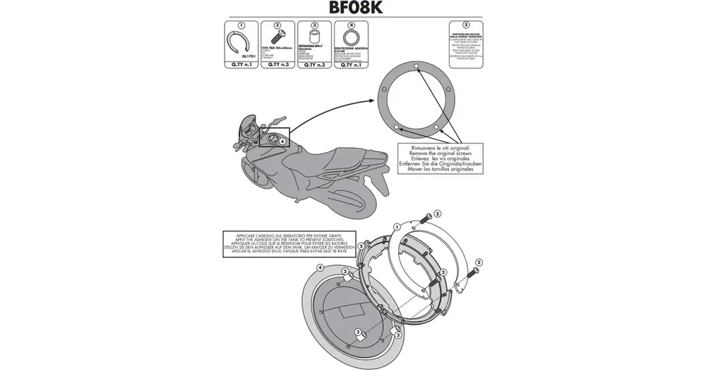 Tehdashinta TANKLOCK-kiinnike Kappa Ducati Monster 1200 / Ducati Monster 797 / Ducati Monster 821