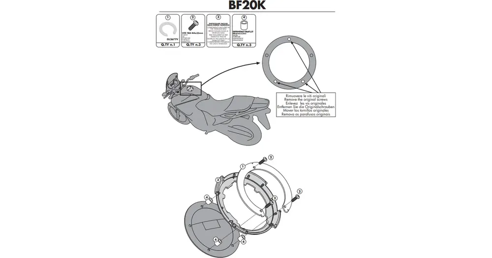 TANKLOCK-kiinnike Kappa Honda CB 500 F / Honda CB 650 F / Honda Crosstourer 1200 Viimeinen Mahdollisuus