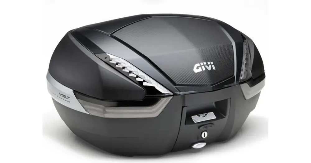 Givi V47 Tech -takalaukku, 47L, Monokey-kiinnityslevy, harmaat heijastimet, hiilikuitukansi Kuuma Tarjous