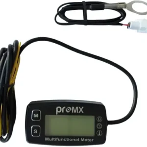 Promx PR11 induktiivinen käyttötuntilaskuri kierroslukumittarilla ja moottorin lämpötilanäytöllä, vedenkestävä Pikatoimitus