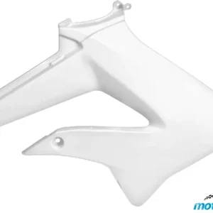 Ajankohtainen Jäähdyttimen suojus, oikea, valkoinen, Derbi Senda DRD 10- / Gilera RCR, SMT 11-