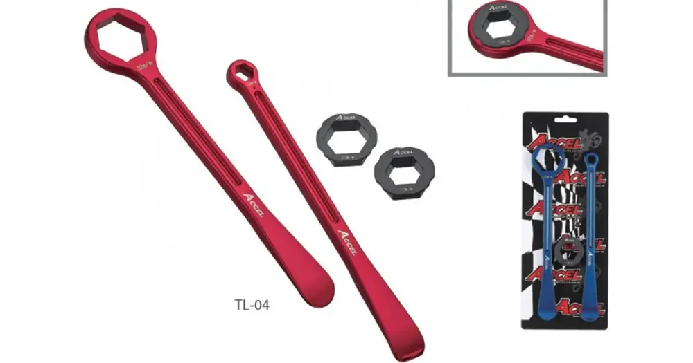 Sertifioitu Rengasrautasarja (23+24cm) ALU7075, taottu, avaimilla 10, 12, 22, 27, 32mm, oranssi, Accel