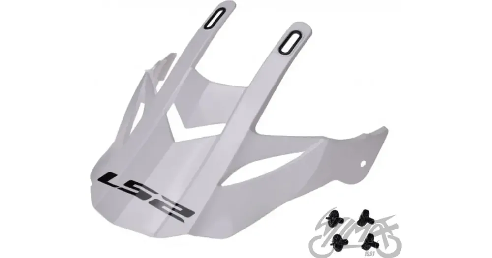 LS2 MX437 Fast Solid White -kypärän lippa Sertifioitu