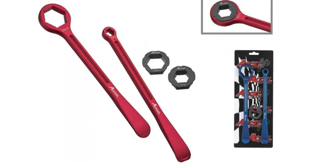 Alennus Rengasrautasarja (23+24CM) ALU7075, taottu, sisältää avaimet 10, 13, 22, 27, 32MM, väri sininen, Accel