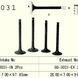 Viimeinen Mahdollisuus Vesrah GG-3031-IN imuventtiili
