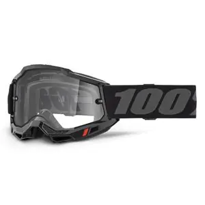 Turvallinen Maksu 100% ACCURI 2 ENDURO MOTO Musta - Kirkas 2025 Cross-maski - Musta