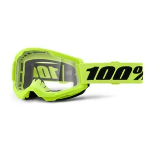 100% STRATA 2 Keltainen Fluori - Kirkas 2025 Cross-maski - Keltainen Superhinta