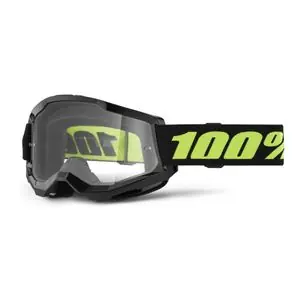 100% STRATA 2 Solar Eclipse - Kirkas 2025 Cross-maski - Musta / Keltainen Viimeinen Mahdollisuus