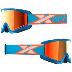 Uusi Malli EKS GOX FLAT OUT MIRROR CYAN/FLO ORANGE/WHITE - RED MIRROR 2023 Cross-maski - Sininen / Oranssi