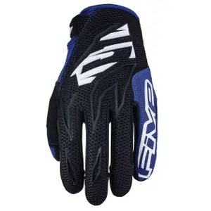 Tehdashinta Five MXF3 - BLACK WHITE BLUE 2021 Cross-käsineet - Musta / Sininen