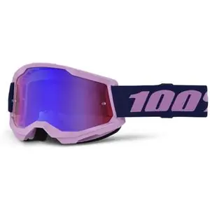100% STRATA 2 Violet - Mirror Bleu/Rouge 2026 Cross-maski - Violetti Eniten Myyty