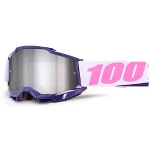 100% ACCURI 2 YUMIKO- Peili Hopea 2026 Cross-maski - Valkoinen / Violetti Kausialennus