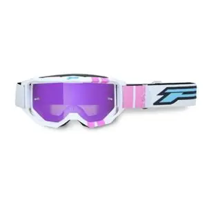 Progrip VISION Mirror 3300 2027 Cross-maski - Valkoinen / Violetti Vain Rajoitetun Ajan