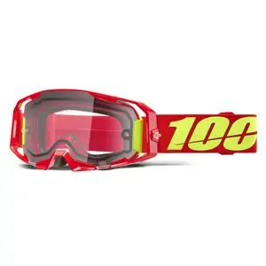100% ARMATIC ENDURO MOTO - Ecran Clair 2026 Cross-maski - Punainen / Keltainen Rajoitettu Tarjous