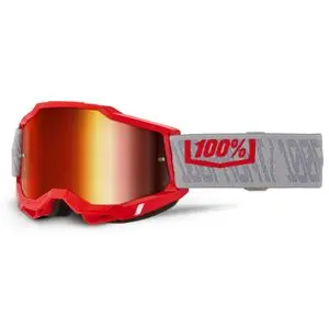 100% ACCURI 2 GATORBACK- Mirror Rouge 2026 Cross-maski - Punainen / Harmaa Heti Saatavilla