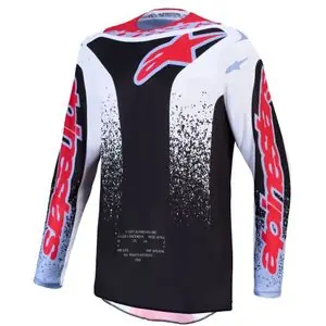 Alpinestars FLUID - DRAG 2027 Cross-paita - Musta / Valkoinen Pakollinen (Must-Have)
