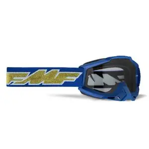 FMF VISION POWERBOMB Rocket - Clear Lens 2023 Cross-maski - Sininen / Keltainen Korkea Laatu