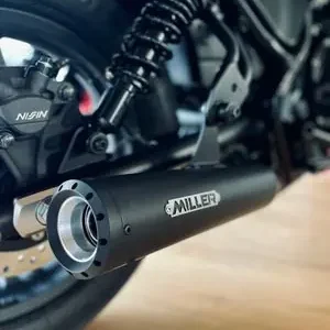 Miller Exhaust Musta Standard-pää VaimentinHONDA 500 CMX 500 A REBEL ABS (PC56) - 2021 - 2024 Uusi Malli